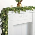 thumbnail image 1 of Zawou 70.86in Real Touch Norfolk Pine Garland with Lights - Artificial Faux Greenery Garland for Mantle Stairs Fireplace Wall Indoor Outdoor Porch Decor, 1 of 6