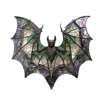 Zawou 8" Large Bat Crystal Sun Acrylic Catcher Colored Prisms,Halloween Bat Decoration Suncatcher,Stained Glass Window Hanging,For Windows, Room, Chandelier, Garden Home Decor