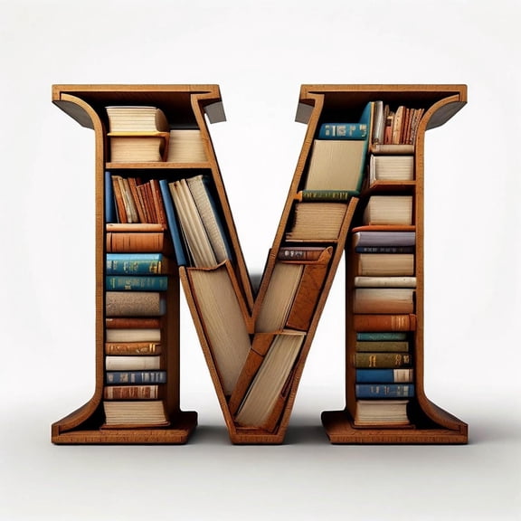 Zawou 8cm 26 Letters Bookshelf Christmas Ornaments, Personalized A to Z Letter Shaped 2D Acrylic Mini Bookshelf Hanging Pendant for Christmas Tree Door Car Window Interior Decoration