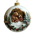 thumbnail image 1 of Zawou 8cm Christmas Bear Ornaments, 2D Acrylic Realistic Christmas Tree Decoration, Vintage Animal Hanging Ornaments Western Theme Party Decor for Christmas House, 1 of 6