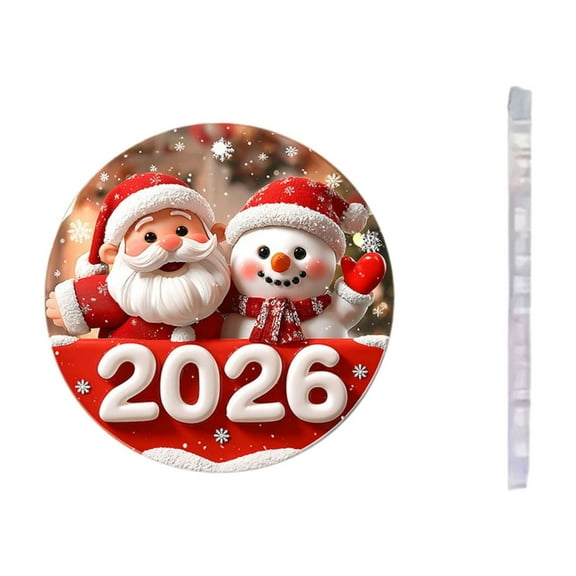 Zawou Christmas 2026 Acrylic Mini Pendant - Cute Santa Tree Ornament, Personalized Holiday Decoration, DIY Friendly Small Hanging Ornament