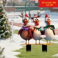 thumbnail image 1 of Zawou Christmas Animal Garden Stakes, 2D Flat Outdoor Yard Decorations, Rooster and Chicken Holiday Ornament Set for Lawn and Patio, 1 of 5