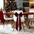 thumbnail image 1 of Zawou Christmas Burgundy Velvet Chair Bow Decor,Burgundy Elastic Sashes Chair Bows,for Christmas Banquet Home Wedding Events Holiday Event Decor Banquets Party, 1 of 7