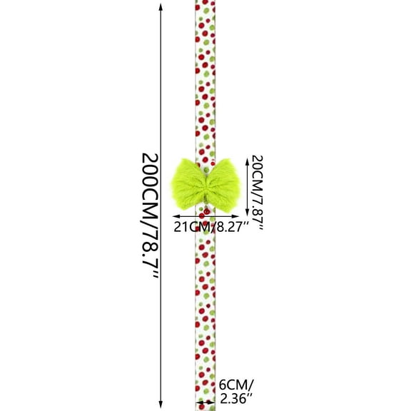 Zawou Christmas Cabinet Ribbon Bows Green Plush, Large Christmas Door Cabinet Bows, Christmas Door Decorations for Kitchen Xmas Festive Decorations Hanging Window Ribbon