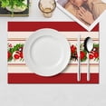 thumbnail image 1 of Zawou Christmas Placemat Set of 4 Decorative Table Mats 45x30cm Red Green Holiday Kitchen Dining Decor, 1 of 7