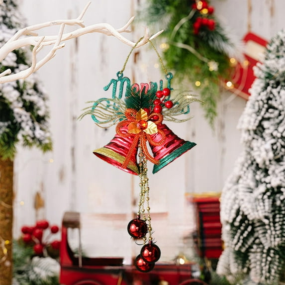 Zawou Christmas Tree Gold Bells Ornament with Classic Jingle, Festive Sparkle, and Indoor Holiday Decoration for Tree, Garland, or Mantel