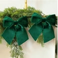thumbnail image 1 of Zawou Christmas Velvet Bows - Luxurious Soft Pre-Tied Bow Knots for Xmas Tree Garland DIY Craft Wrapping and Holiday Ornaments in Beige, 1 of 6
