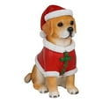 thumbnail image 1 of Zawou Cute Christmas Dog Figurine with Santa Hat, Resin Tabletop Decor for Holiday, Christmas Xmas Chihuahua Holiday Dog Ornaments, Full Color, size C, 1 of 7