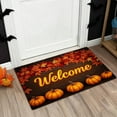 thumbnail image 1 of Zawou Fall Welcome Mat, Pumpkin Pattern Indoor Entryway Soft Door Mat, Ultra Thin Non-Slip Washable Runner Rug for Hallway, Kitchen, Front Door, Seasonal Autumn and Thanksgiving Decor, 1 of 7