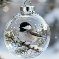 Zawou Nature’s Birds Crystal Glass Ornament,Wild Bird Wonders Crystal Ornament Collection,Cardinal Bird Glass, Crystal Glass Ornament Gift Set for Xmas Tree, Clear Plastic Christmas Balls