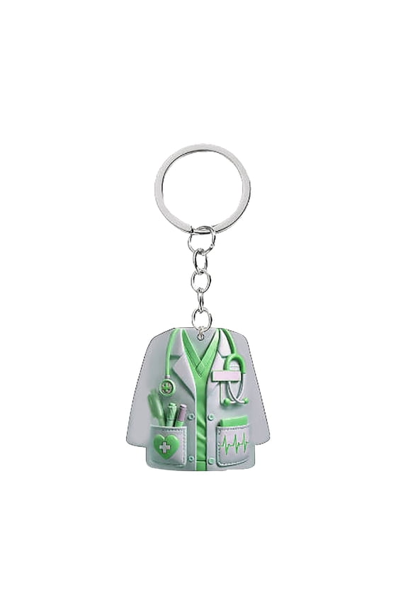 Personalized Doctor Nurse Acrylic Keychain Christmas Ornament 2D Flat Nurse Uniform Pendant Custom Name Gift for Medical Staff