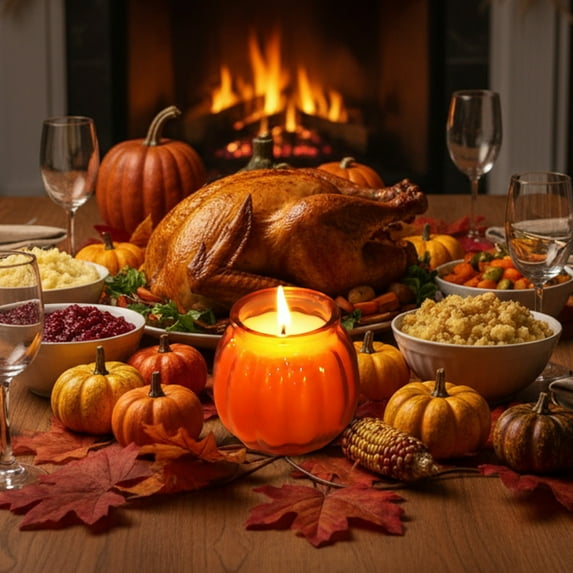 Zawou Pumpkin-Shaped Aromatherapy Soy Candles for Halloween, Thanksgiving, and Autumn Home Decoration with Cozy Fragrance