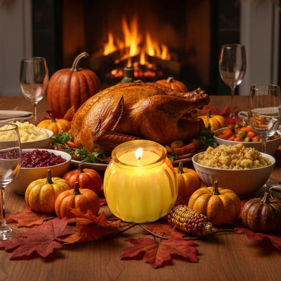 Zawou Pumpkin-Shaped Aromatherapy Soy Candles for Halloween, Thanksgiving, and Autumn Home Decoration with Cozy Fragrance