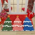 thumbnail image 1 of Zawou Red Velvet Non-slip Christmas Floor Mat, Bathroom and Bedroom Rug with Holiday Tree Print, Soft Absorbent Decorative Carpet, 1 of 6
