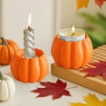 thumbnail image 1 of Zawou Resin Pumpkin Candle Holder – Minimalist Fall Decor for Dining Room or Fireplace, Elegant Harvest Accent for Thanksgiving and Halloween, 1 of 6