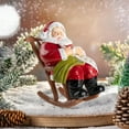thumbnail image 1 of Zawou Resin Santa Claus Figurine Sitting on Recliner, Hand-Painted Christmas Tabletop Decoration, Holiday Ornament for Home, Office, or Party Display with Gift Bag, 1 of 6
