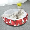 thumbnail image 1 of Zawou Soft Plush Cats and Dogs Christmas Sleeping Bed, Portable Enclosed Round Nest for Small, Medium, Large Pets, Warm and Washable, 1 of 6