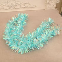 Zawou Tinsel Garland Christmas Decoration Blue Holiday Strips Shiny Metallic Tree Ornament Party Décor