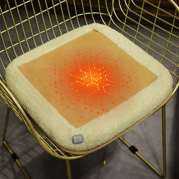 Zawou USB Heated Seat Cushion for Office and Home, Portable Winter Chair Heating Pad, Washable Soft Cushion for Long Sitting, Dormitory, or Car Use