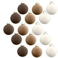 thumbnail image 1 of Zawou Velvet Christmas Ornaments 15 Pcs Flocked Tree Ball Set Large Plastic Shatterproof Hanging Balls for Holiday Party Home Décor, 1 of 7