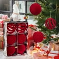 thumbnail image 1 of Zawou Wine Red Flocked 8cm Christmas Ball Set Featuring 6 Ornaments for Tree Hanging, Indoor Holiday Decoration, and Party Accents, 1 of 6