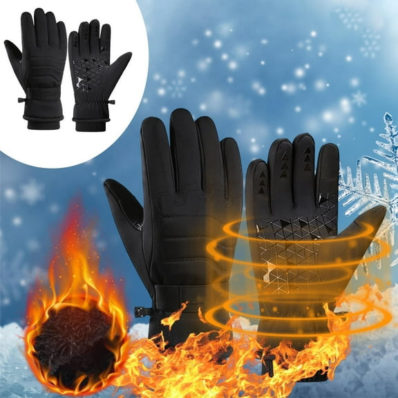 Zawou Winter Waterproof Ski Gloves for Men Women, Snowboarding Touchscreen Snow Cycling Running Gloves, Fleece Warm Gloves Cold Weather Cycling Driving Running,Antislip