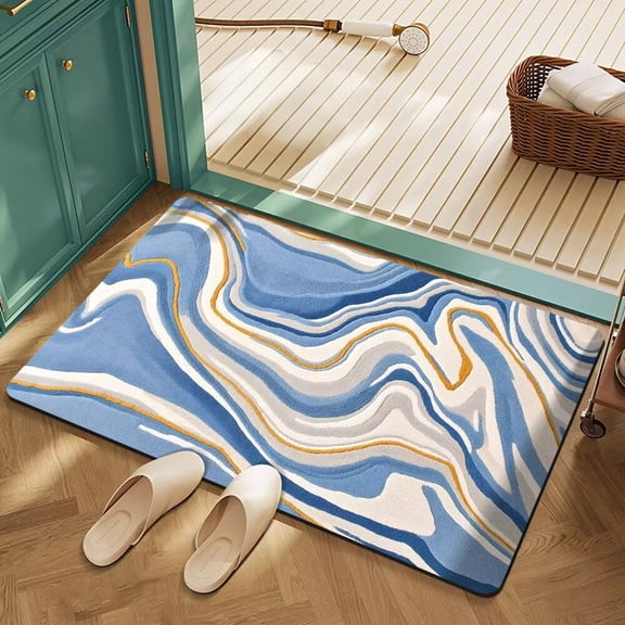Zaxius Bath Mat 16"x23" , High-Density Microfiber Bathroom Mat, Small Non Slip Absorbent Washable Bath Mats for Bathroom, Soft Plush Floor Mat for Vanity