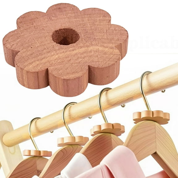 Zaxius Cedar Blocks for Clothes Storage, Cedar Wood Flowers Rings Natural Aromatic Cedar Accessories for Closets & Drawers