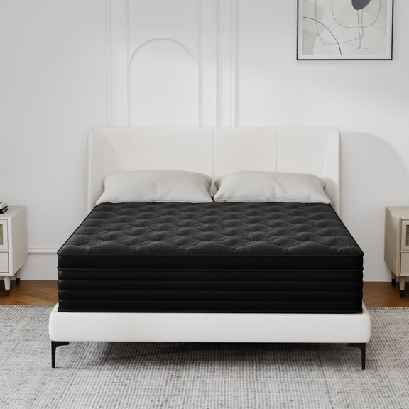 Zaxzudu 12 Inch Hybrid Mattress Twin Gel Memory Foam Innerspring Cool Sleep