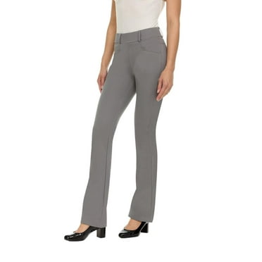 ZayWay Women's Stretch Bootcut Dress Pants with Pockets - Wear to Work - Ponte Treggings Lt Grey Small