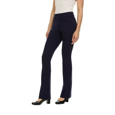 ZayWay Women's Stretch Bootcut Dress Pants with Pockets - Wear to Work - Ponte Treggings Navy Small