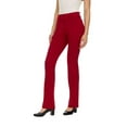 thumbnail image 1 of ZayWay Women's Stretch Bootcut Dress Pants with Pockets - Wear to Work - Ponte Treggings Red 3X-Large, 1 of 6