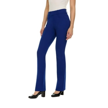 ZayWay Women's Stretch Bootcut Dress Pants with Pockets - Wear to Work - Ponte Treggings Royal Small