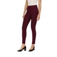 thumbnail image 1 of ZayWay Women's Stretch Ponte Pants with 5 Stylish Pockets - Perfect for Wear to Work - Dressy Leggings S-1000 Wine Large, 1 of 6