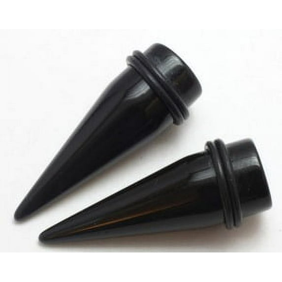 Zaya Body Jewelry Black Acrylic TAPERS EXPANDERS PAIRS - Size=9/16"