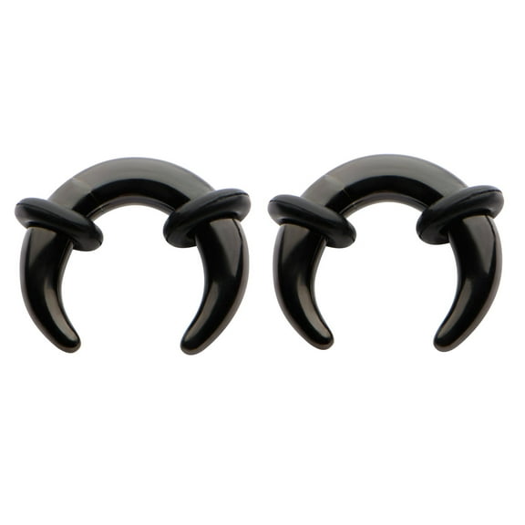 Zaya Body Jewelry Pair Black Steel Pinchers Tapers - Gauge=2 g (6 mm)
