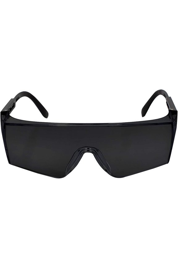 Zayaan Health Boxer Safety Glasses, Black Lens Black Temple, Anti Scratch & Fog, OTG (Pack of 1)