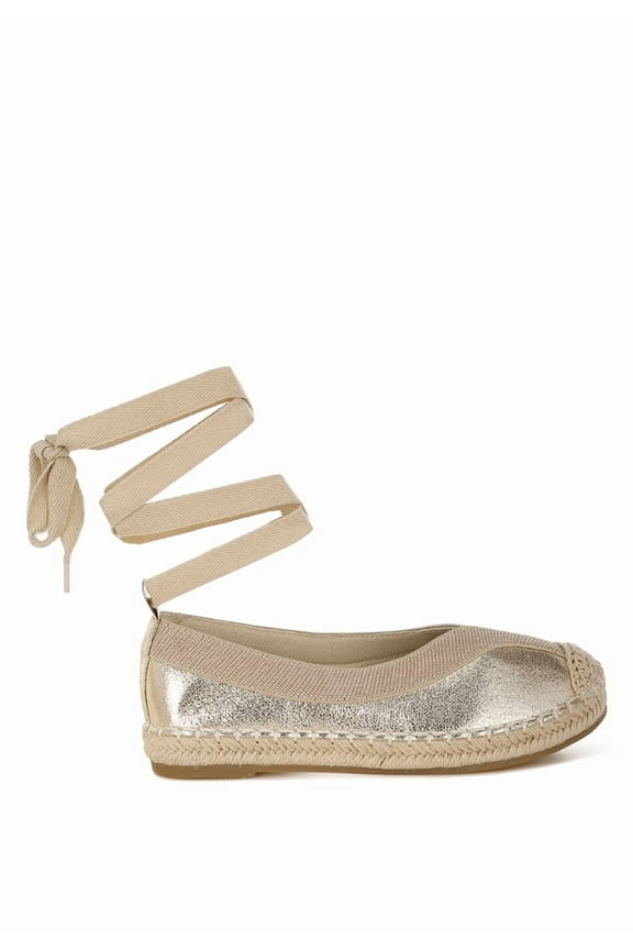 Zayal Metallic Detachable Lace Womens Espadrilles