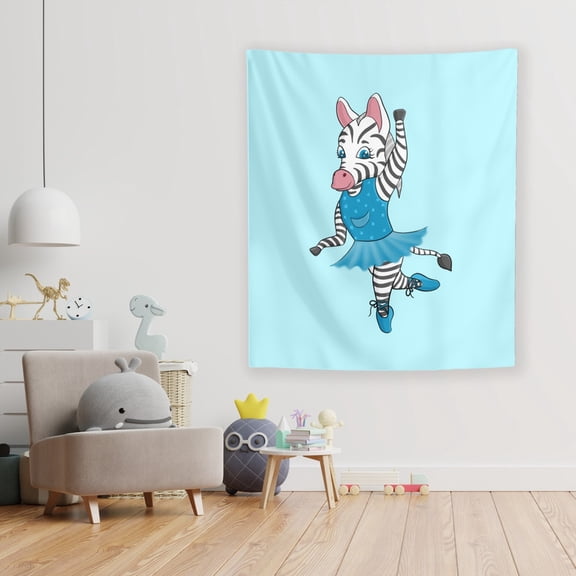 Zayla the Zebra Wall Tapestry by Dancing Littles Jungle