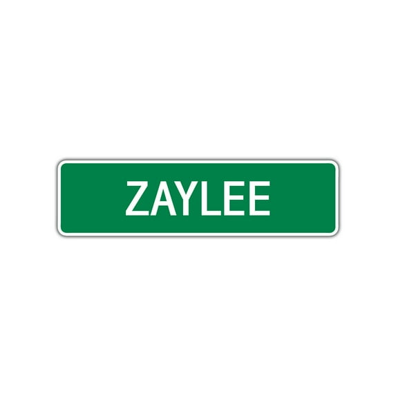 Zaylee Girls Children Name Letter Printed Plaque Decoration Label Indoor Outdoor Unique Wall Novelty Aluminum Metal Sign 4"x13.5"