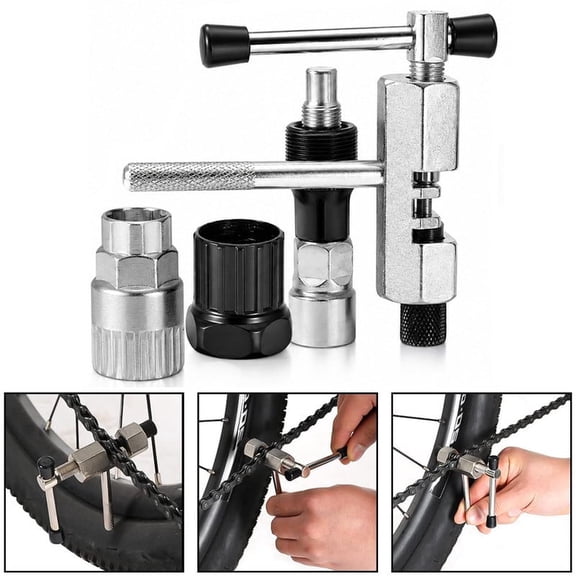 Zayman 4PCS Bicycle Tool Kit, Complete Bike Repair Kit with Chain Breaker, Crank Puller, Bottom Bracket & Cassette Remover, Heavy Duty Steel Bike Maintenance Tools for Mountain, Road & Hybrid Bikes