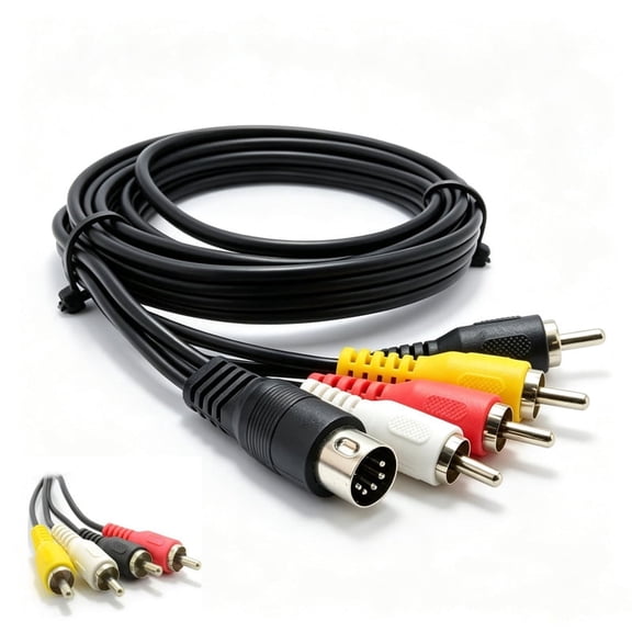 Zayman 5FT RCA AV Audio Video Cable Cord Compatible with Commodore 64 Atari TI-99/4A Spectravideo Retro Game Console TV Signal Connection Wire
