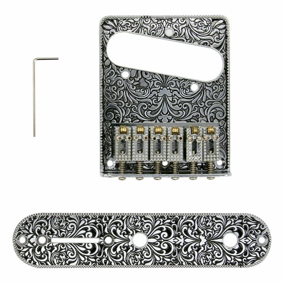 Zayman Chrome 6-Saddle Bridge & Control Plate for Fender Telecaster, US Spec Upgrade Kit