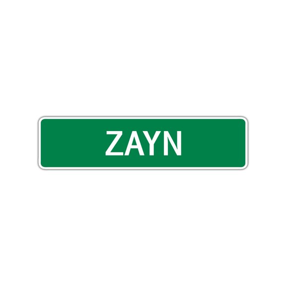 Zayn Boys Children Name Wall Plaque Decoration Letter Printed Label Indoor Outdoor Aluminum Metal Sign 4"x13.5"