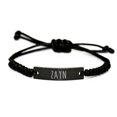 thumbnail image 1 of Zayn Bracelet Name Personalized Custom Black Rope Bar Bracelet, 1 of 1