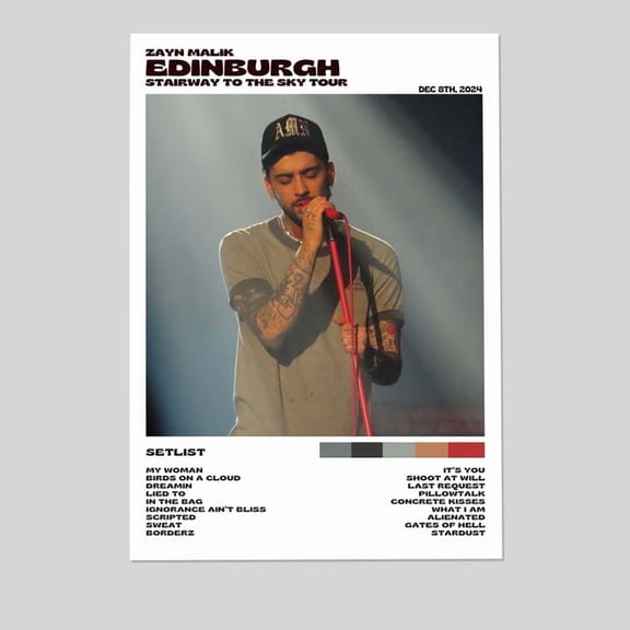 Zayn Malik - Edinburgh (Night 1) Size 24''x36'' -Gategoo