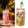 thumbnail image 1 of Zays Color Changing Cup Cute Glass Cups With Lids And Glass Iced Coffee Cups With Lids Reusable 18Oz Travel Mug With Lid And Party Xmas Fo Glass&Bottle Home Decor, 1 of 4