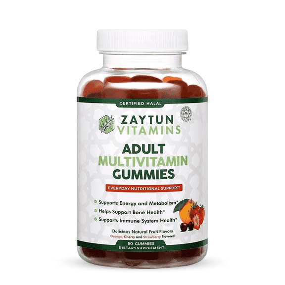 Zaytun Vitamins Halal Adult Multivitamin Gummies, Everyday Nutritional Support, 90 Gummies