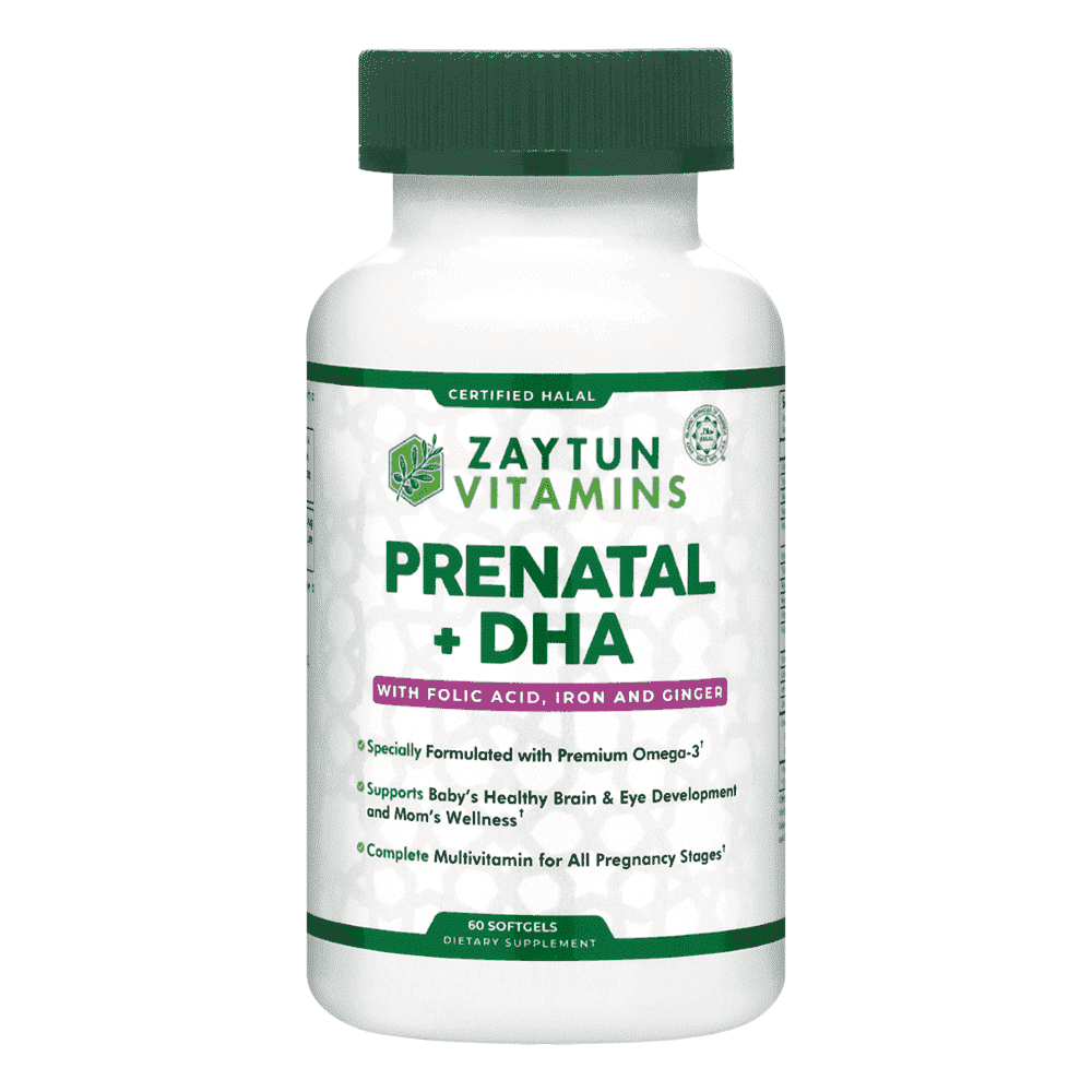 Zaytun Vitamins Halal Prenatal + DHA Multivitamin Softgels, 60 Softgels
