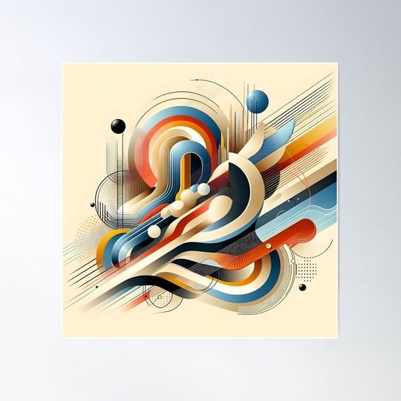 Zayyana 007 - Abstract Art Poster Wall Art, Modern Wall Decor For Living Room Bedroom, 16x16 UNFRAMED